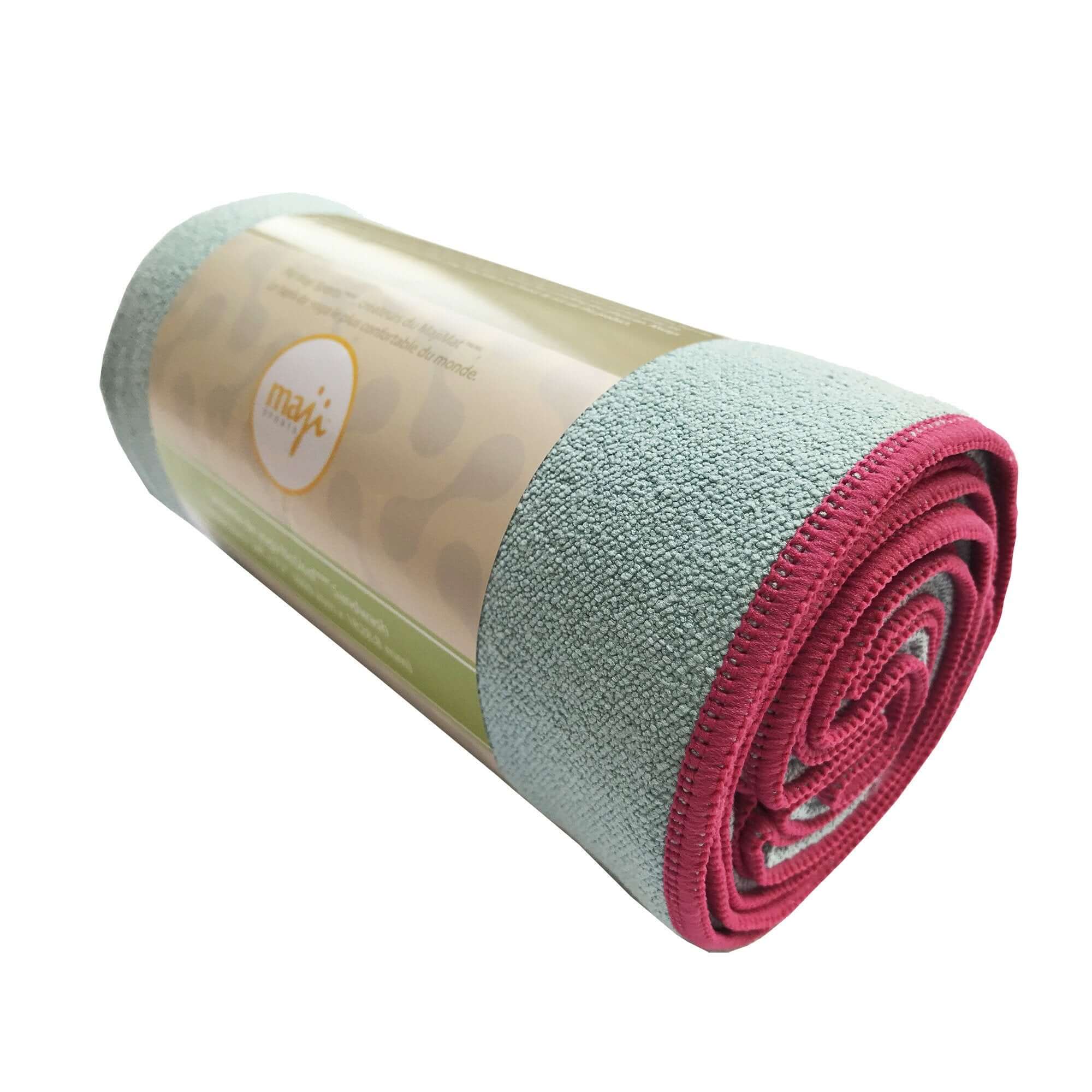 NoSkid Sand-Washed Yoga Mat Towel in various colors, showcasing its soft suede-like texture and slip-resistant surface.